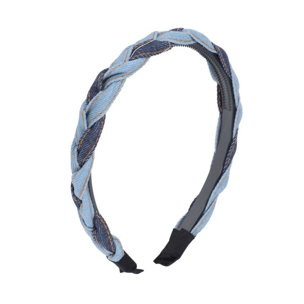 Denim Braid Headbands Light Blue